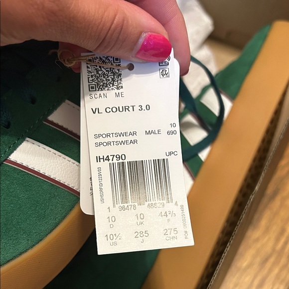 Adidas Men's Forest Green and White Sneakers - Picture 6 of 6